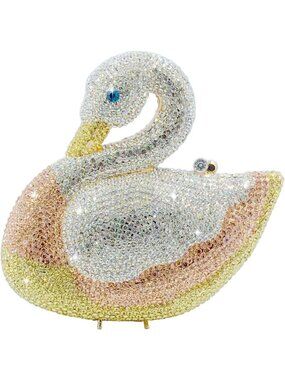 Elegant Rhinestone Swan Clutch - Mini Evening Bag for Parties, Prom & Weddings